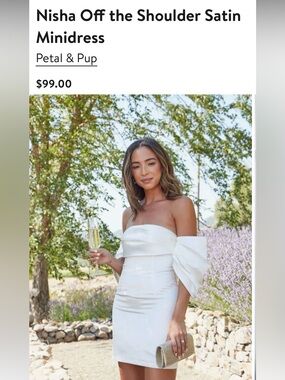 Petal & Pup White Satin Dress